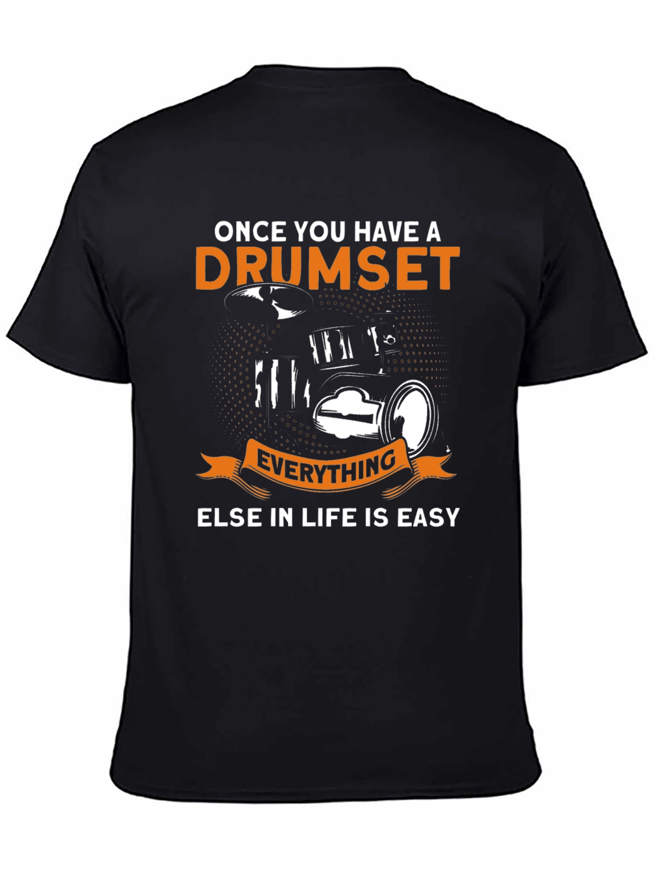 Black Drumset Life T-Shirt - Music Lover Tee view 4