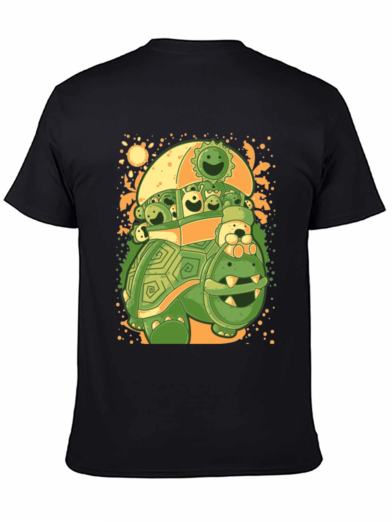 Black Turtle with Friends Graphic T-Shirt view 4