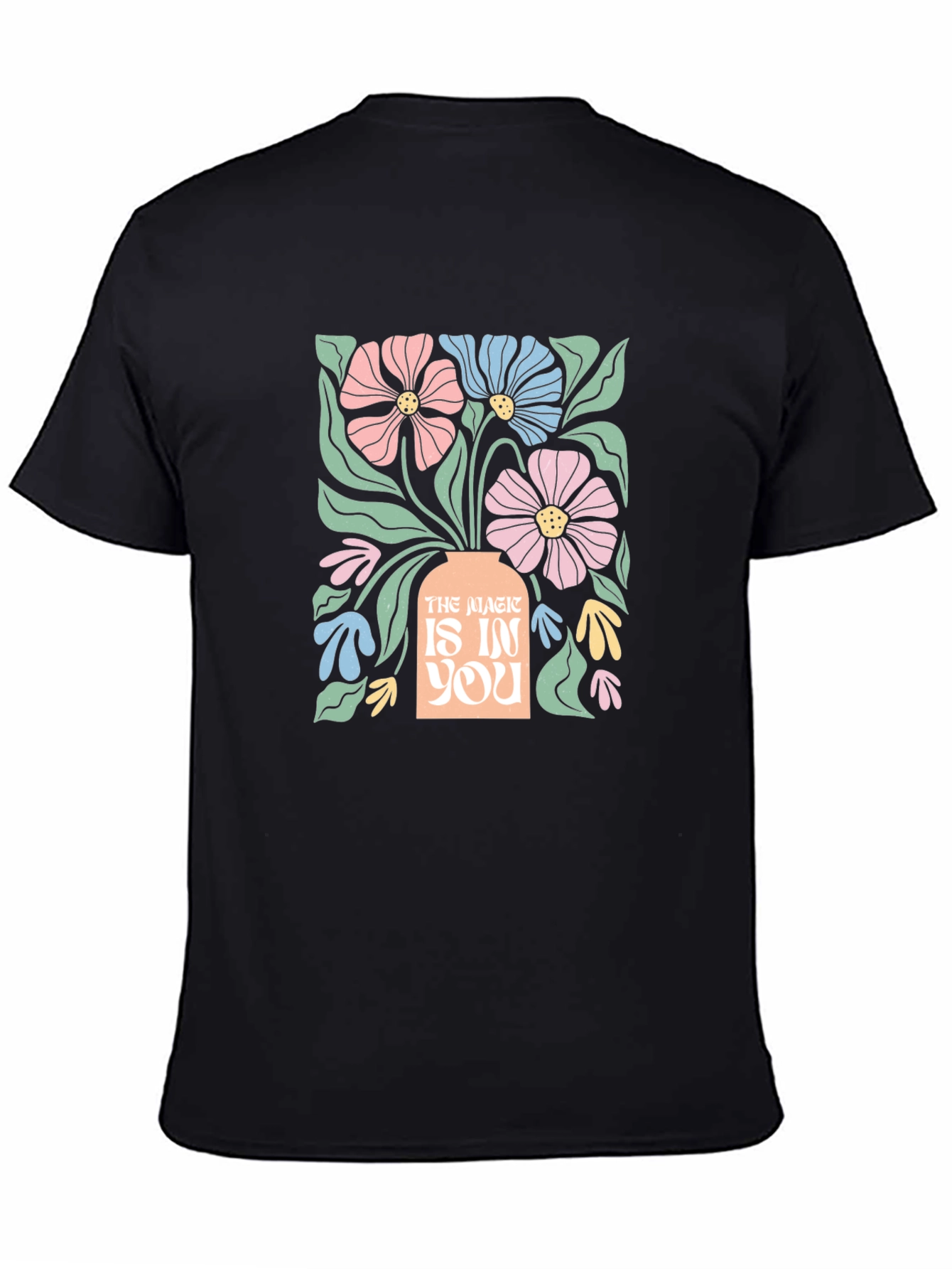 Black Floral Magic Graphic Tee - Stylish Comfort view 4