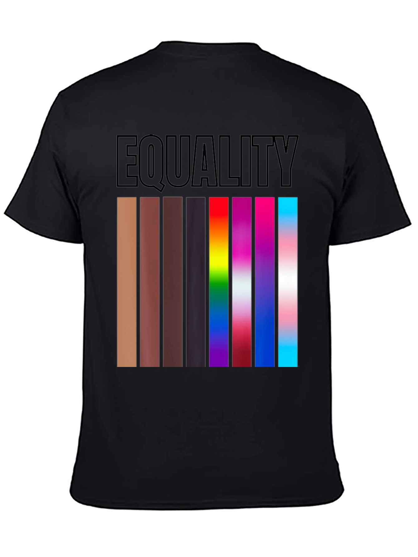 Black Equality T-Shirt Diverse Skin Tones & LGBTQ+ Pride view 4