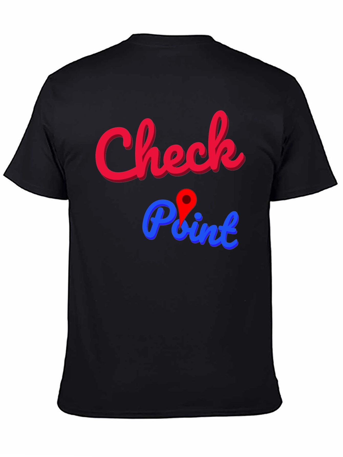 Black Check Point Graphic Tee - Stylish Cotton Blend view 4