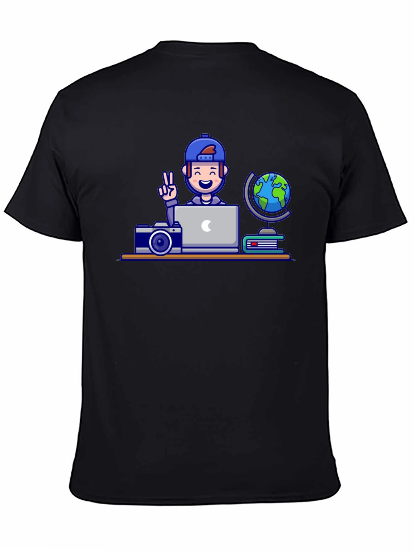 Cartoon Traveler Graphic T-Shirt - 4