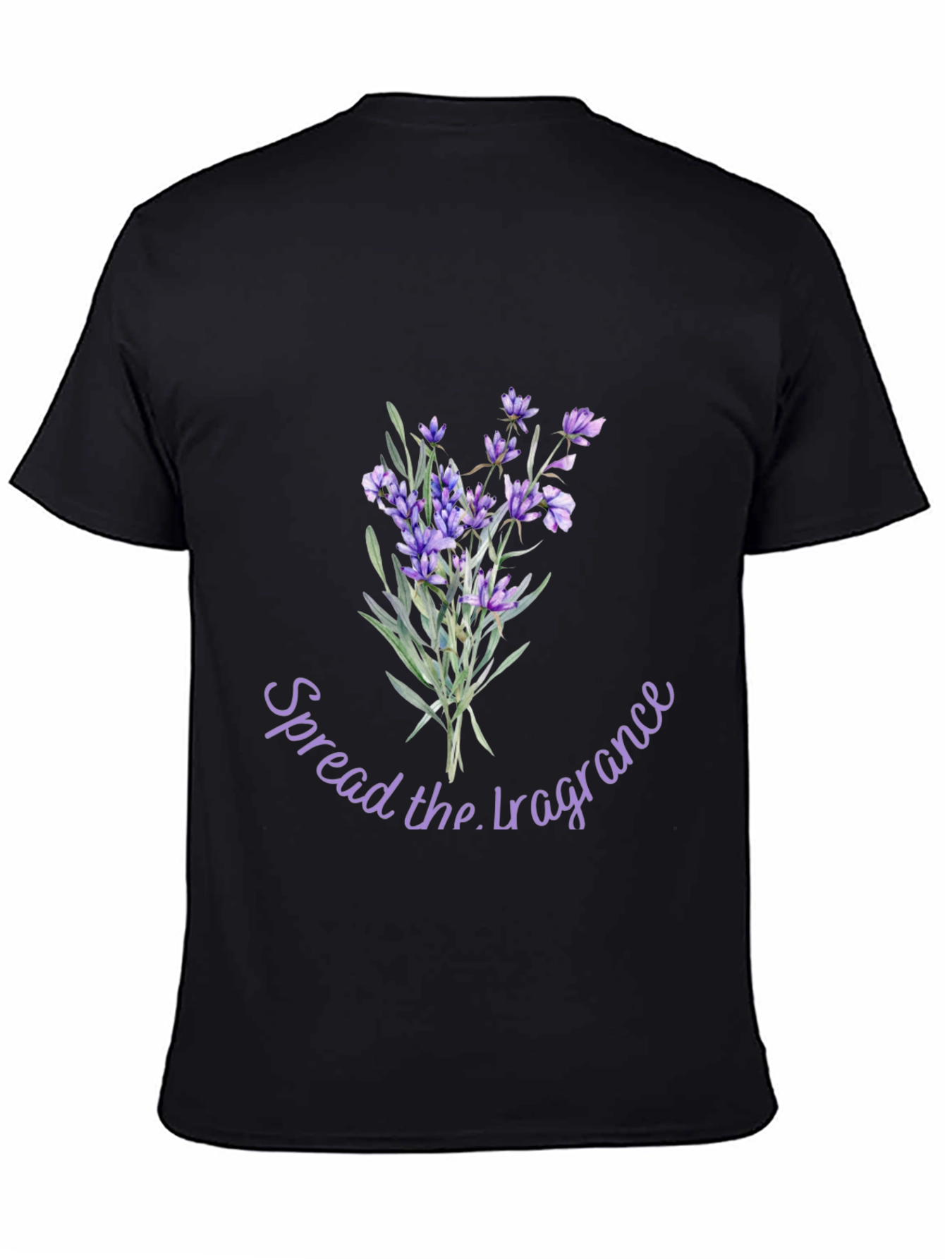 Black Floral Lavender 'Spread the Fragrance' Graphic T-Shirt view 4