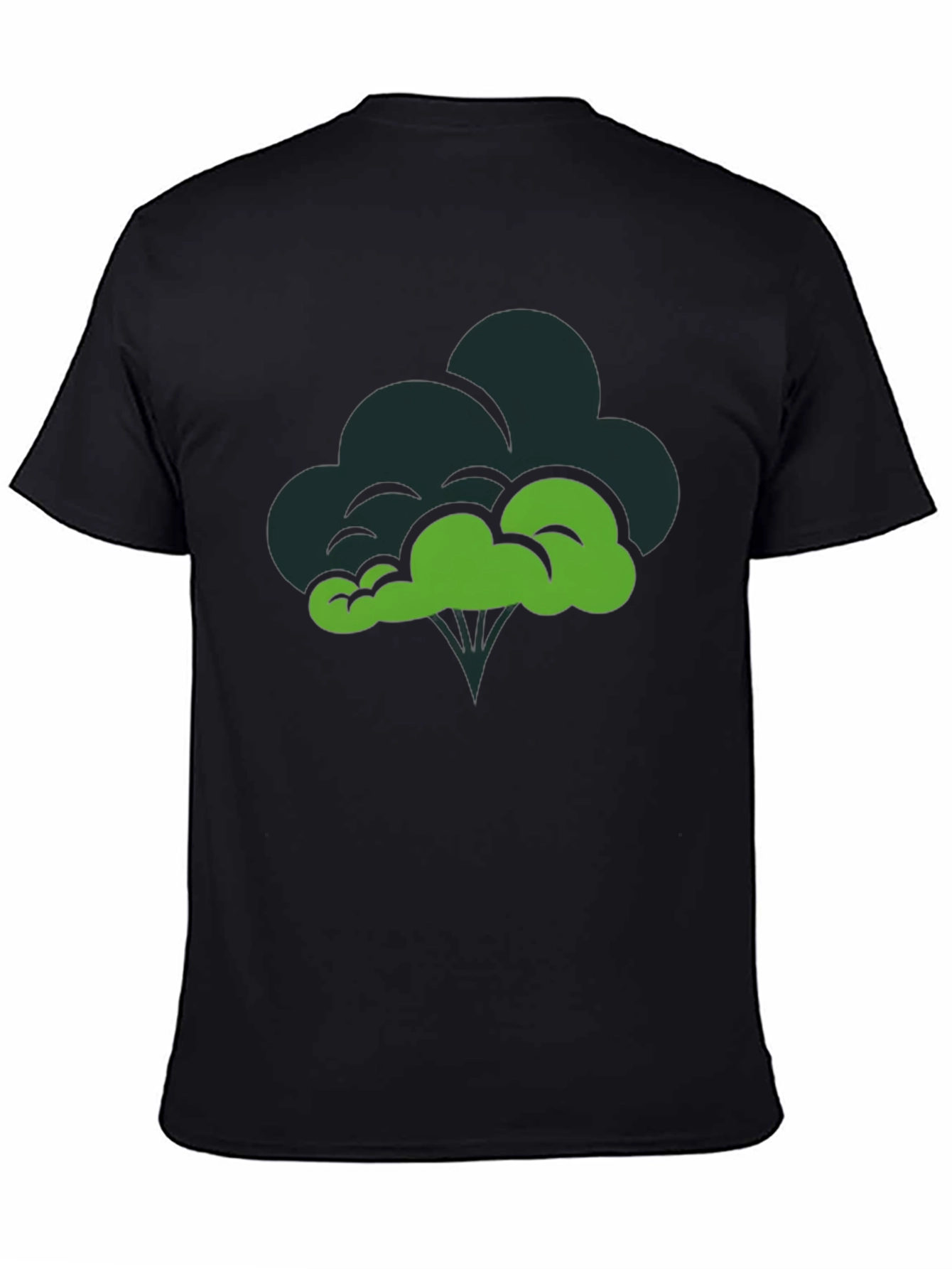 Black Broccoli Graphic Tee - Funny Veggie T-Shirt view 4