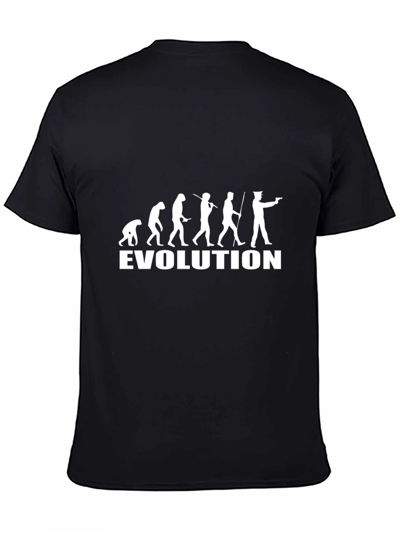 Black Evolution Funny Police T-Shirt view 4