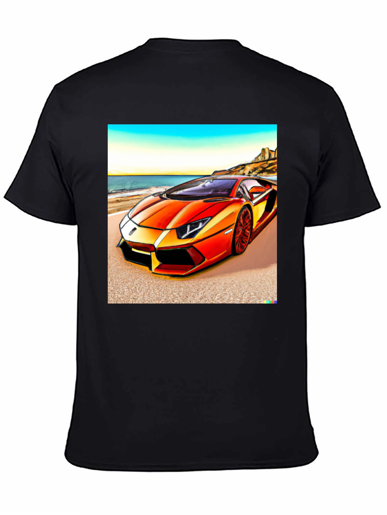 Black Orange Lamborghini T-Shirt view 4