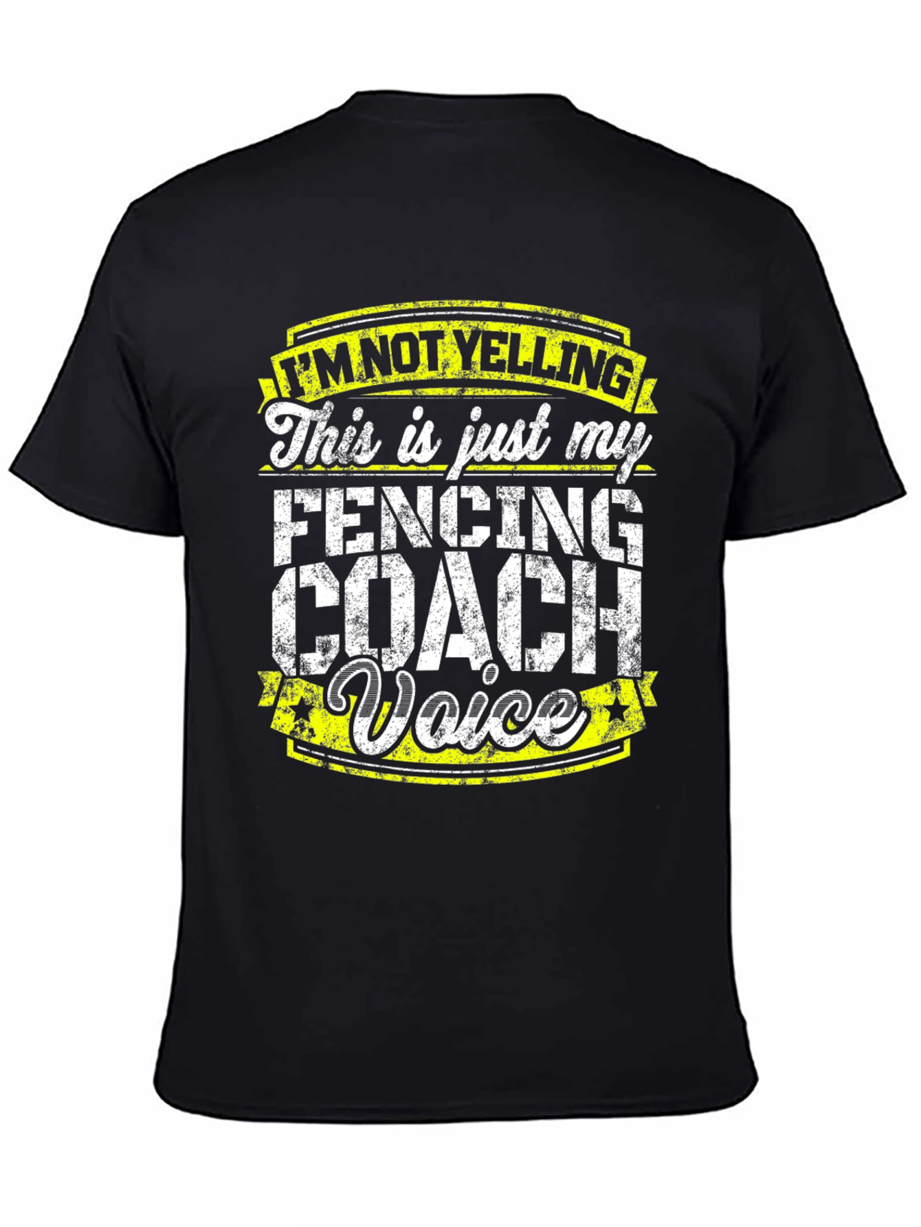 Black Fencing Coach Voice T-Shirt - Funny Gift for Fencing Lovers view 4