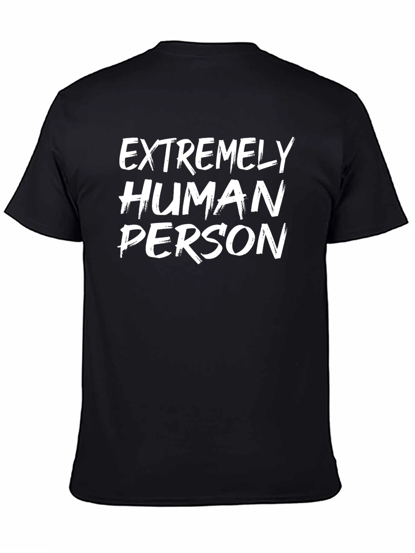Black Extremely Human Person Graphic Tee - Black view 4