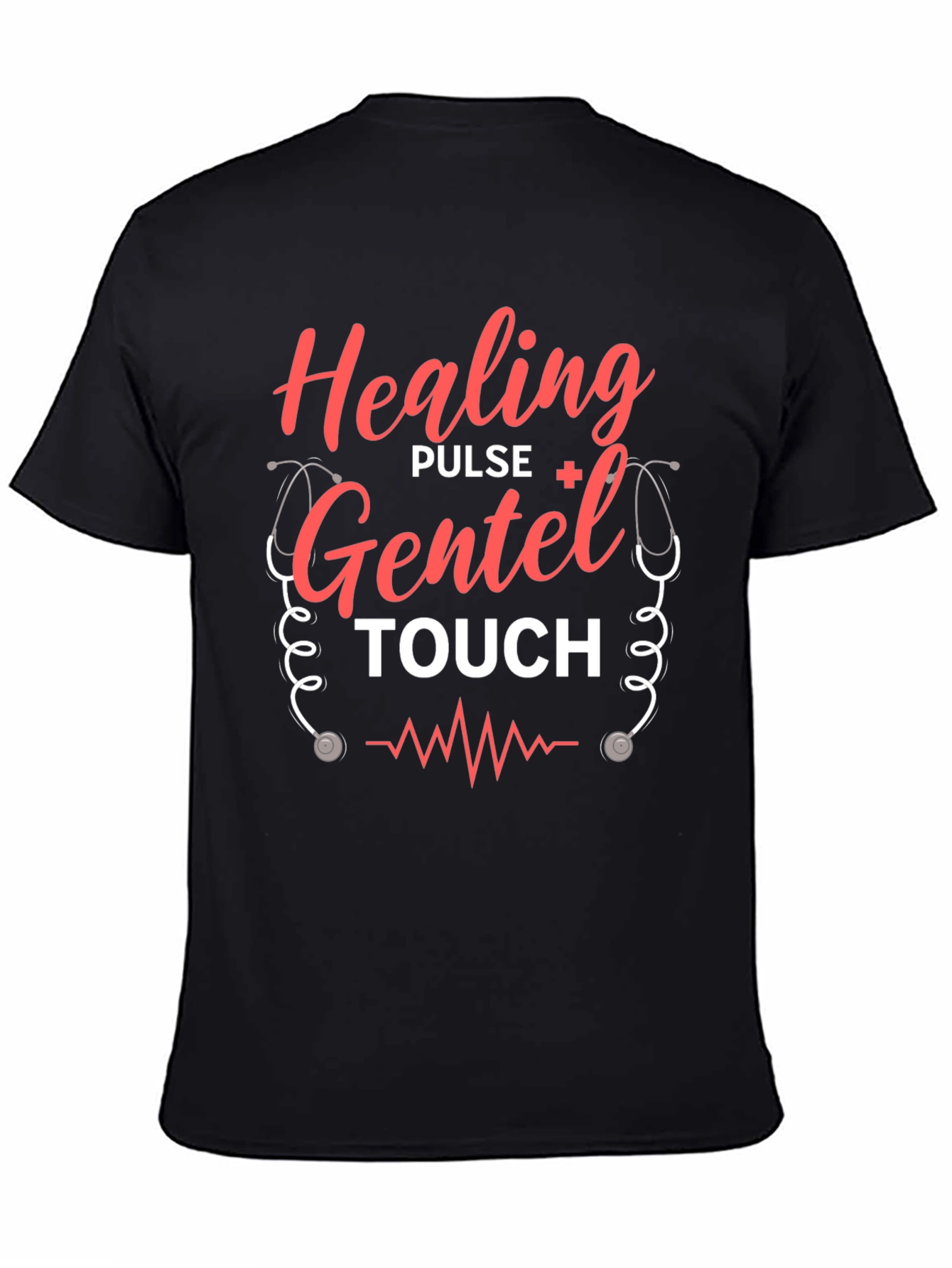 Black Healing Pulse Gentel Touch T-Shirt - Black view 4