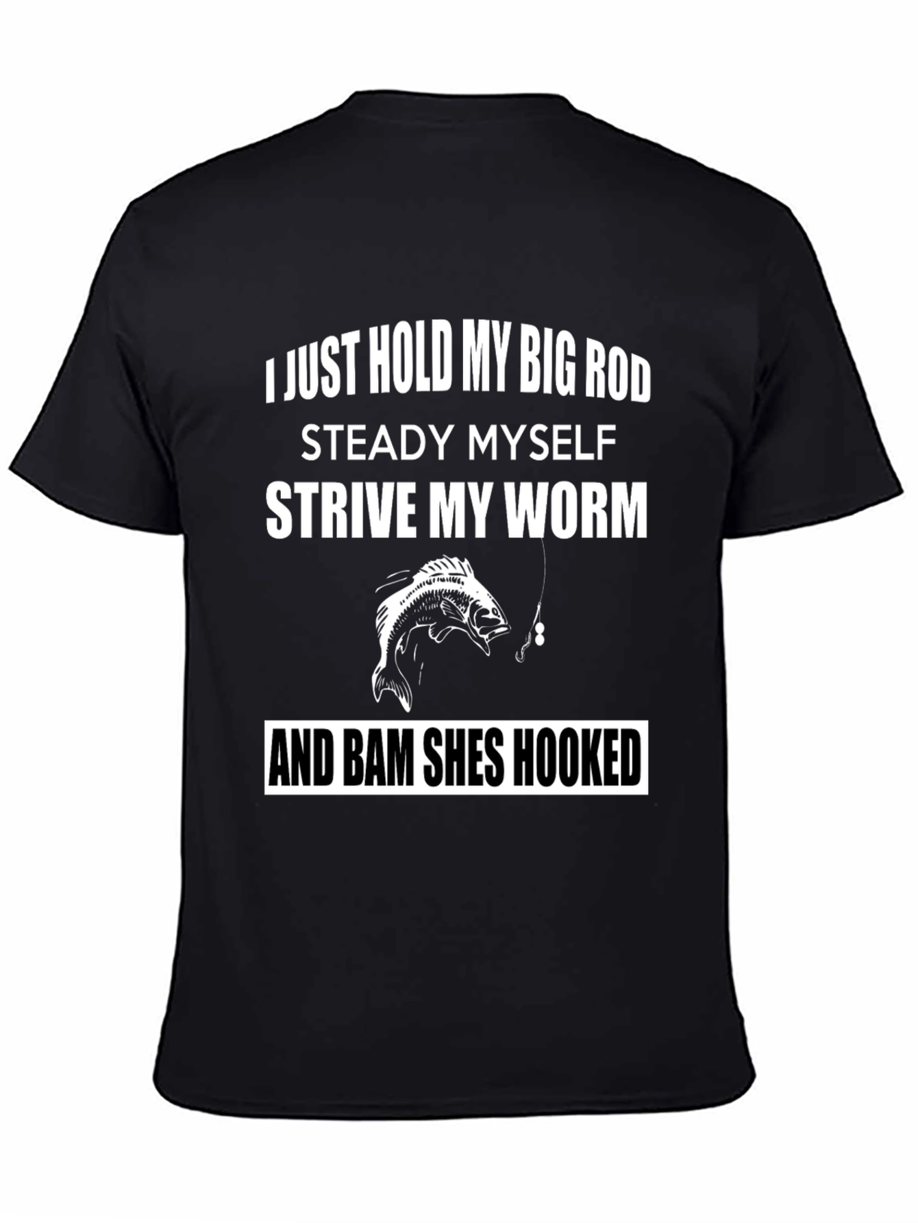 Black Fishing Humor Graphic T-Shirt view 4