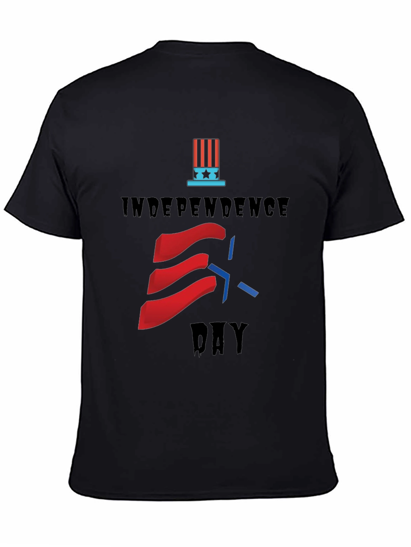 Black Independence Day Graphic T-Shirt view 4