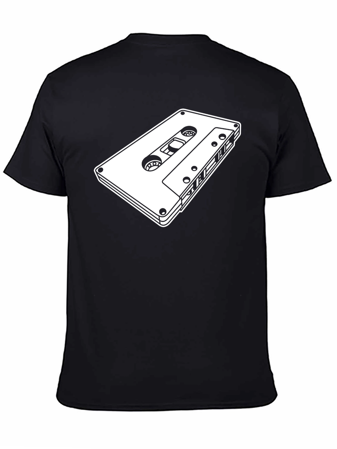 Black Retro Cassette Tape Graphic Tee - Black view 4