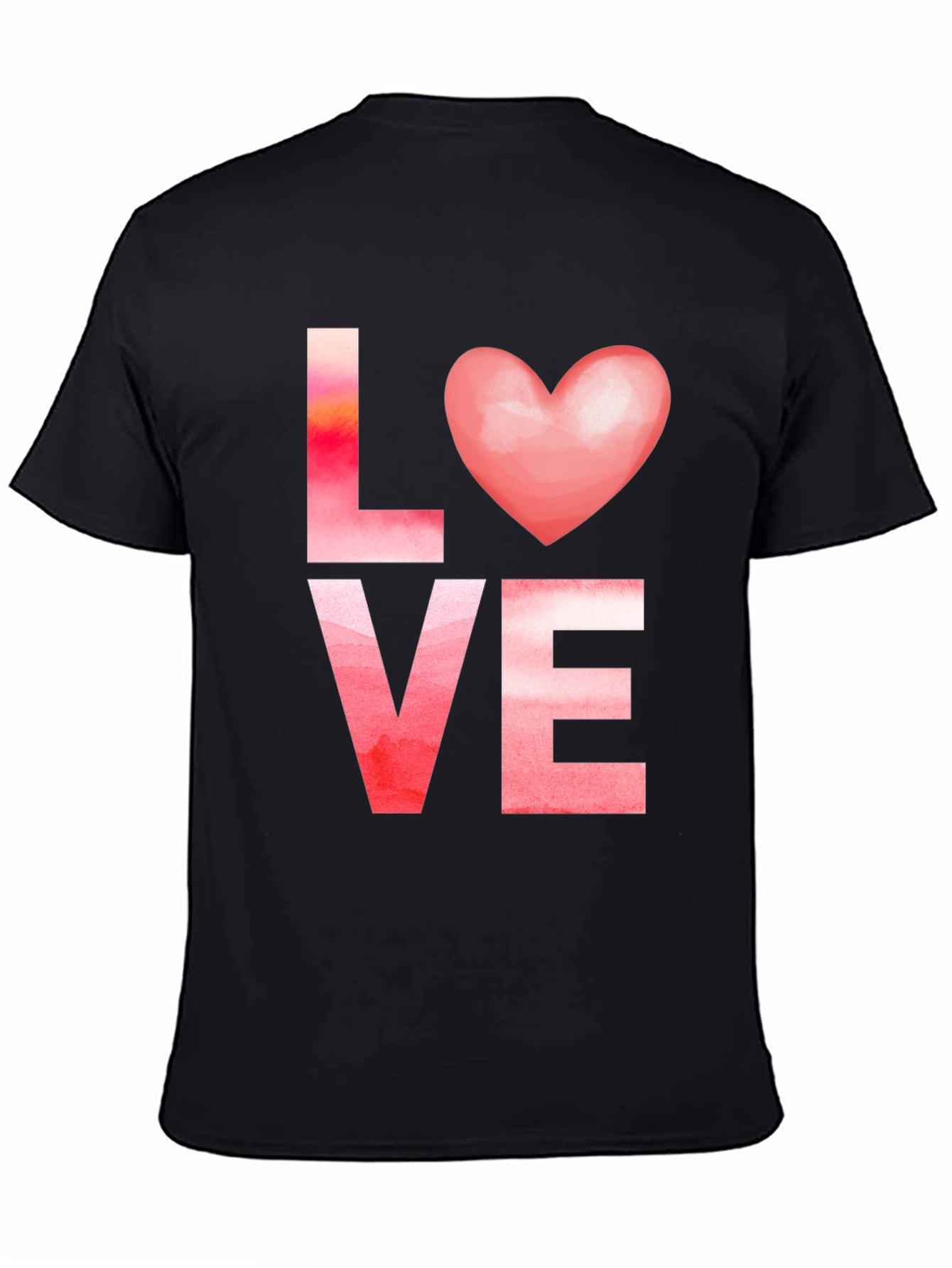 Black Love Heart Valentine T-Shirt view 4