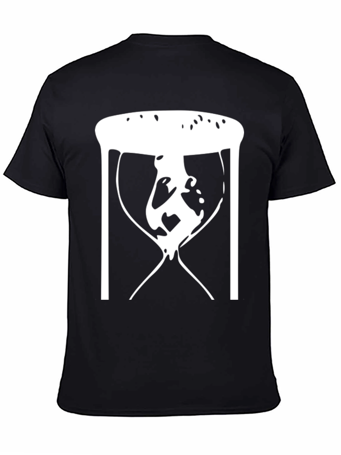 Black Abstract Hourglass Graphic Tee - Black Unisex T-Shirt view 4