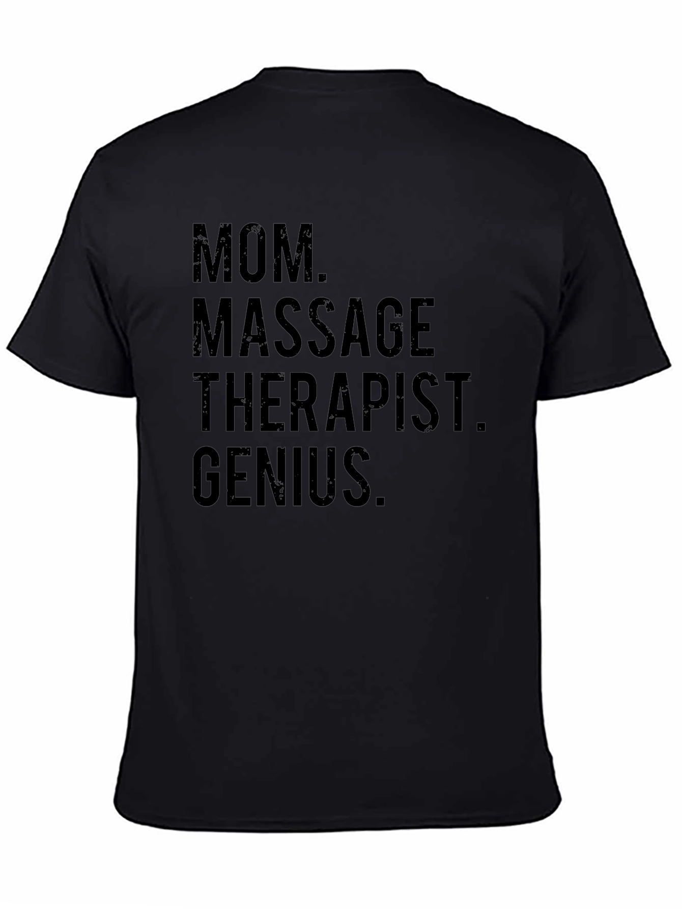 Black Mom Massage Therapist Genius Black T-Shirt view 4