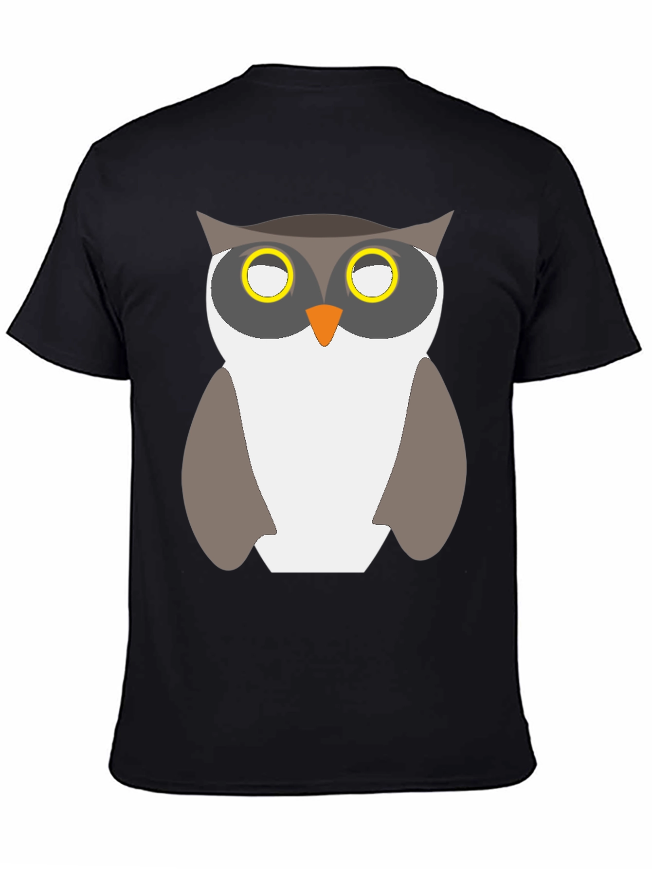 Black Owl Graphic Print Black T-Shirt view 4