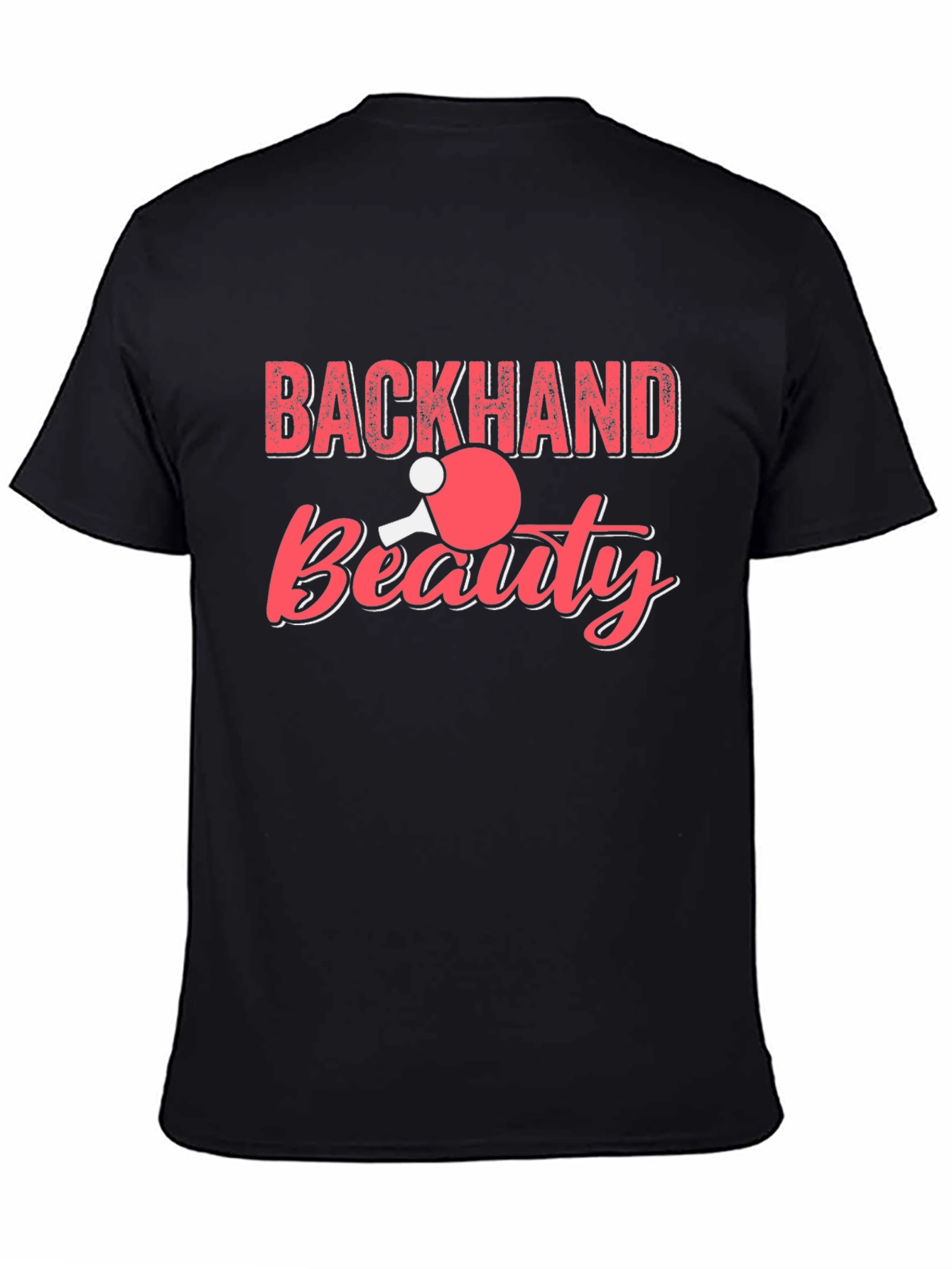 Black Backhand Beauty Table Tennis Graphic Tee view 4