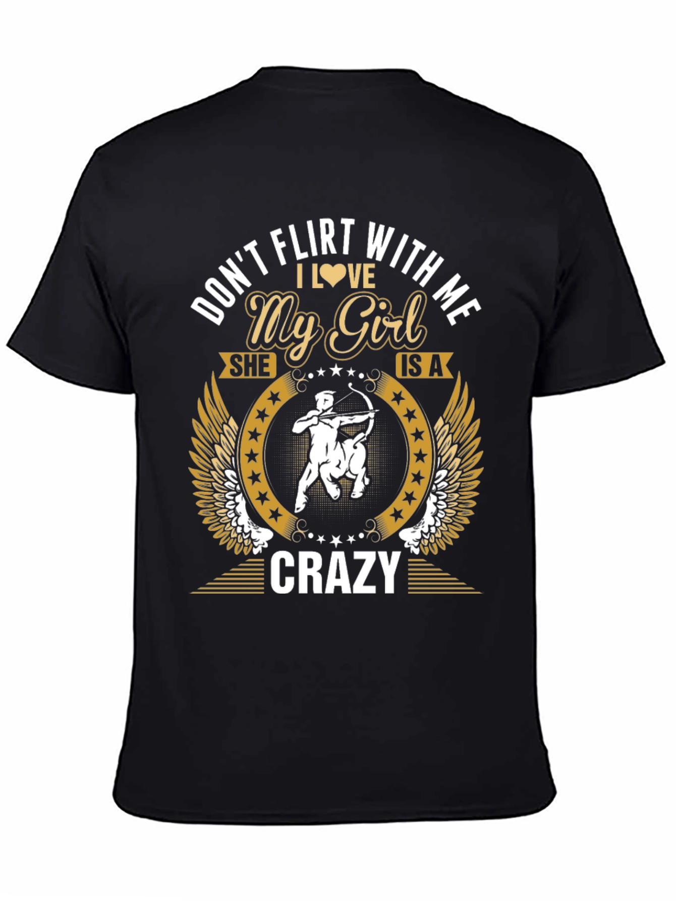 Black Don't Flirt With Me Crazy Girl T-Shirt view 4