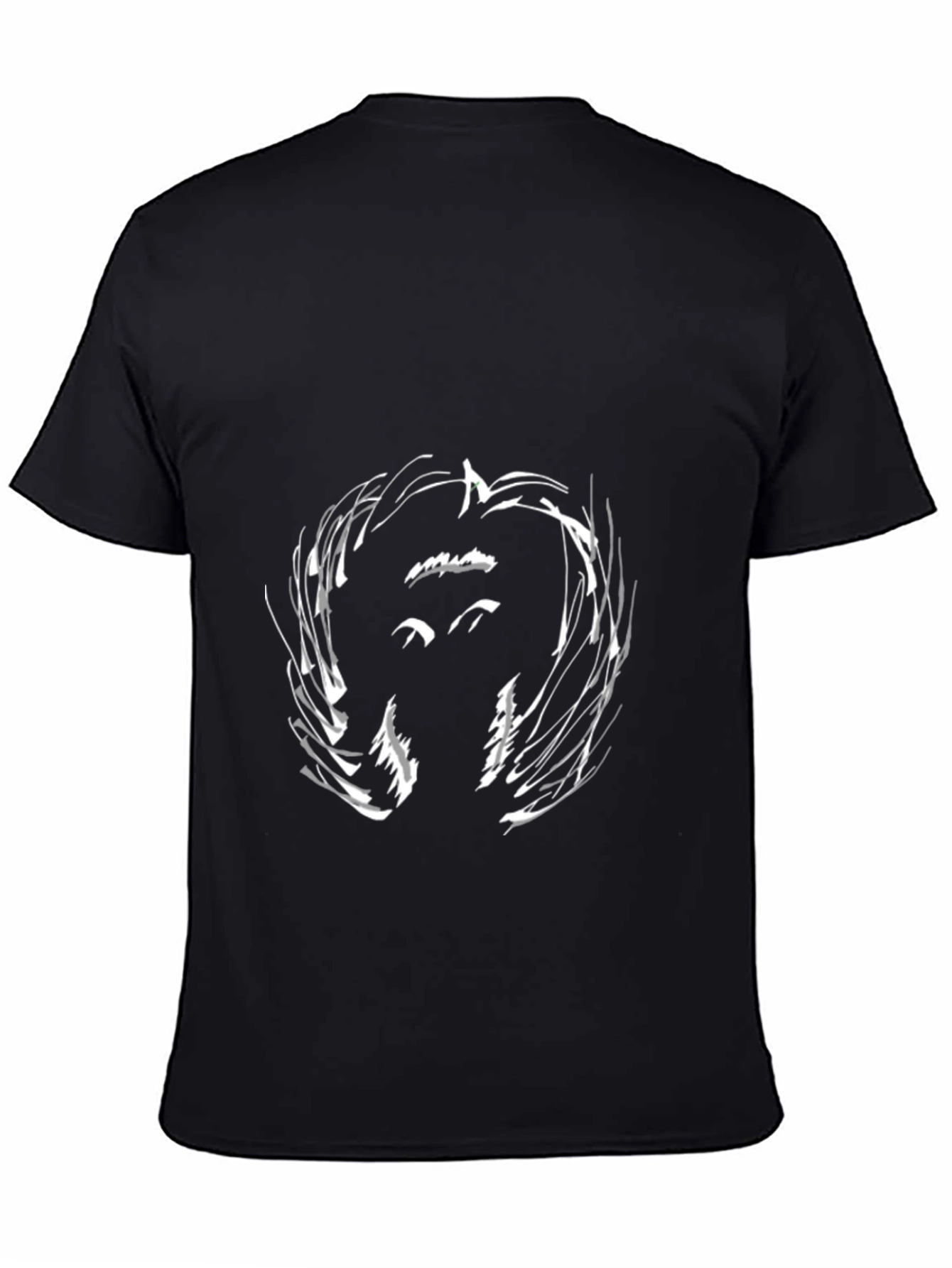 Black Abstract Face Black T-Shirt view 4