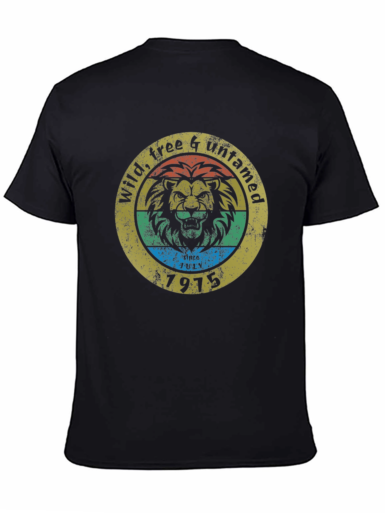Black Vintage Lion Graphic Tee - Wild, Free & Untamed view 4