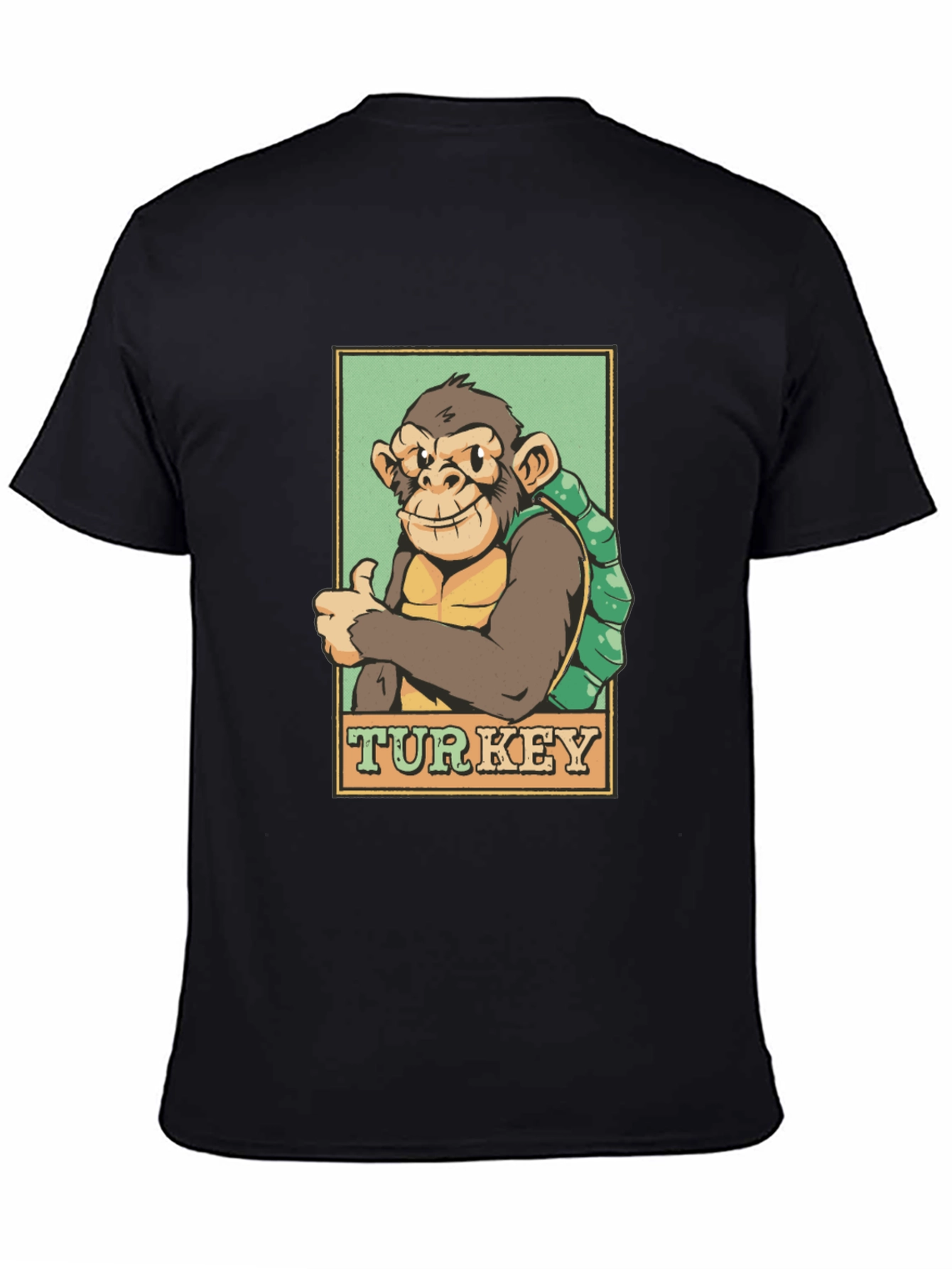 Black Monkey Turkey Graphic T-Shirt - Adventure Ready! view 4
