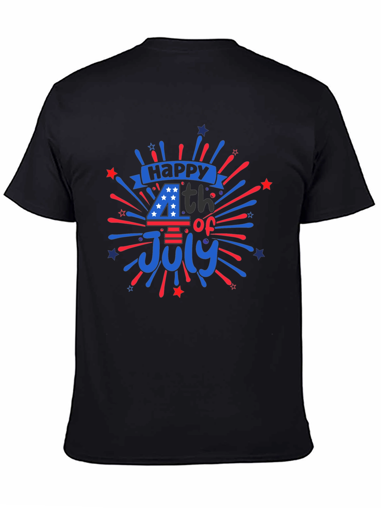 Black Happy 4th of July Graphic T-Shirt view 4