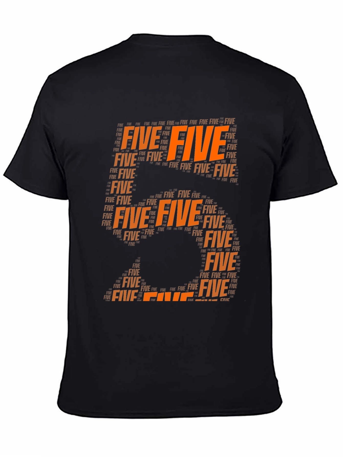 Black Five Typography Graphic Tee - Stylish Number T-Shirt view 4