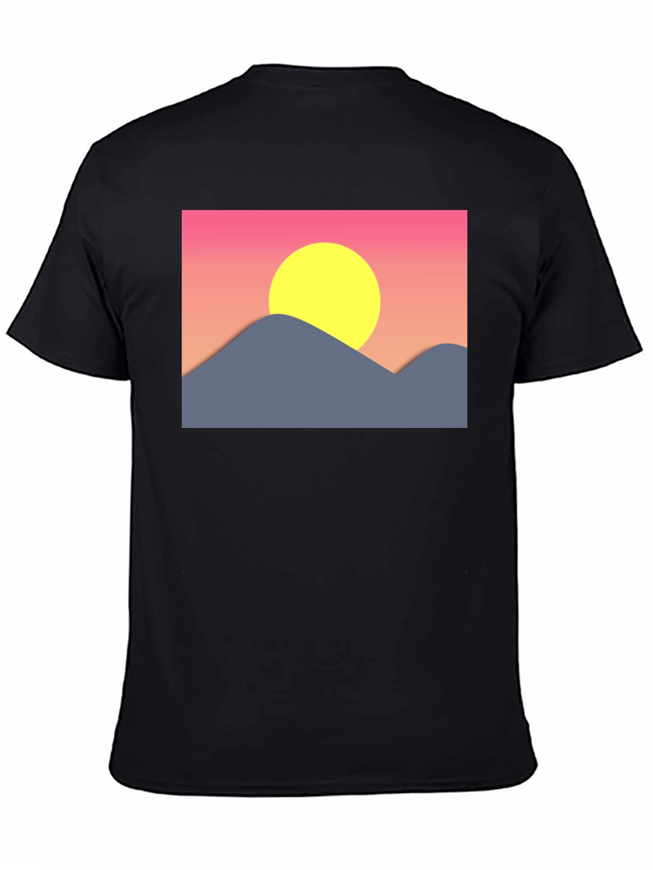 Black Sunset Mountain Graphic Tee - Black Cotton Blend view 4