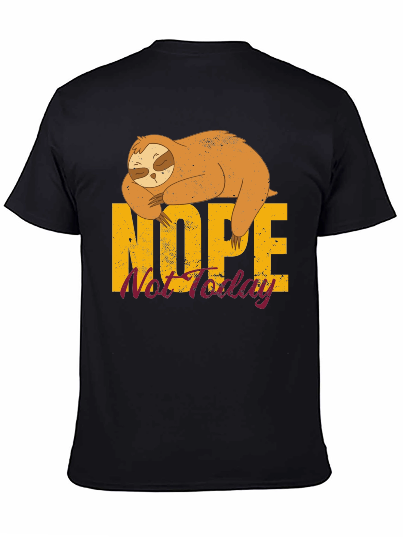 Black Nope Not Today Sloth Graphic Tee - Unisex view 4