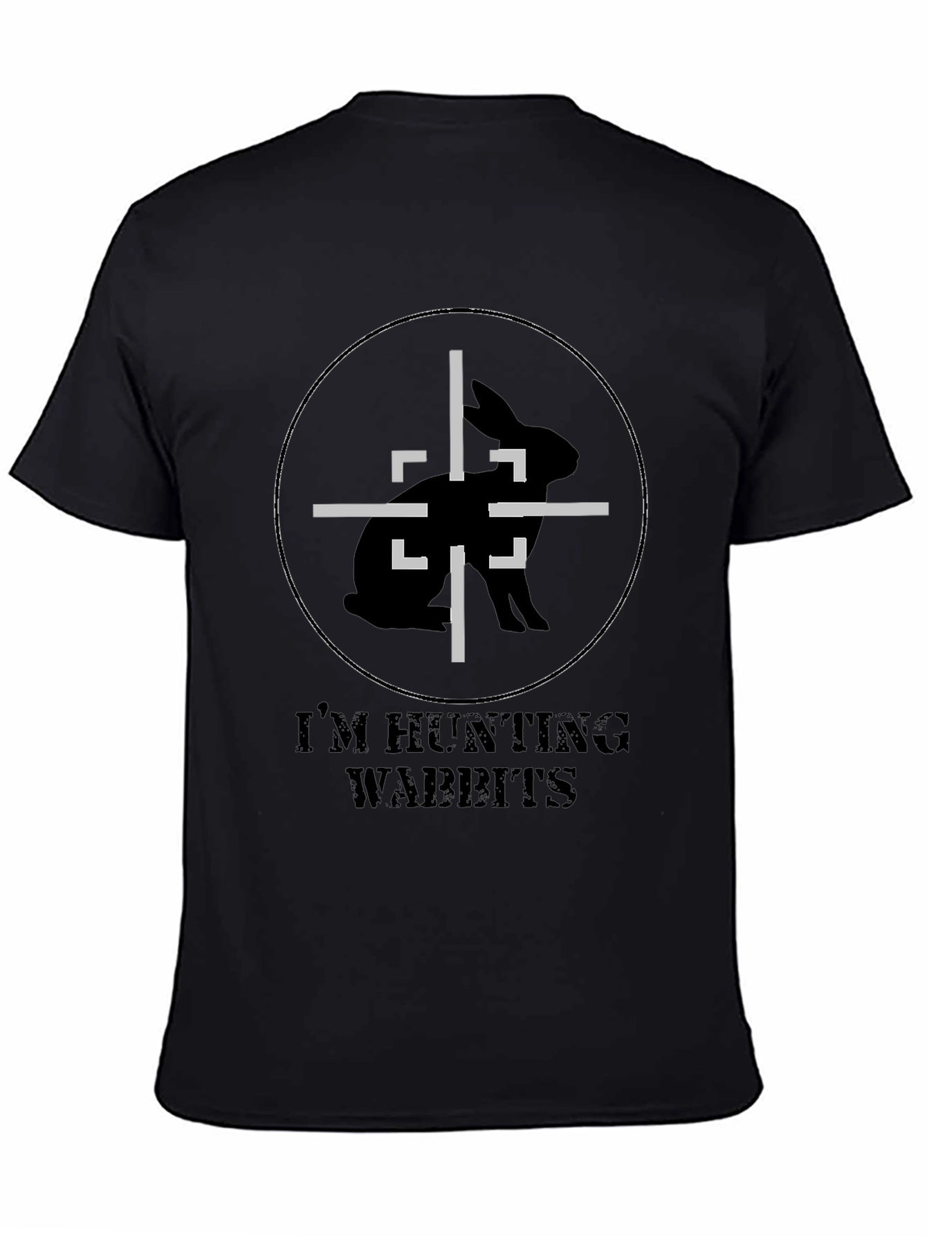 Black I'm Hunting Wabbits Graphic T-Shirt view 4