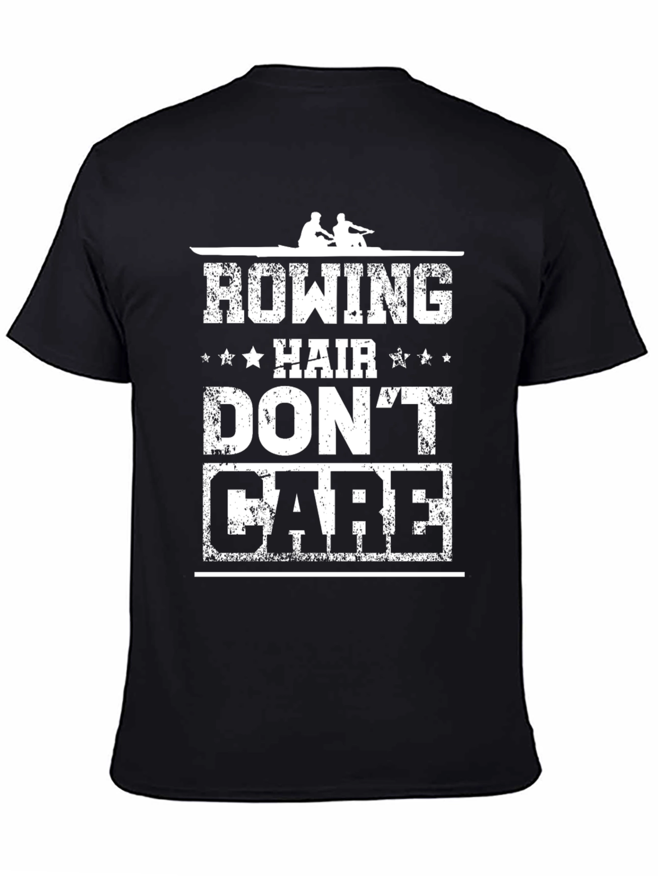 Black Rowing Hair Don't Care Black T-Shirt view 4