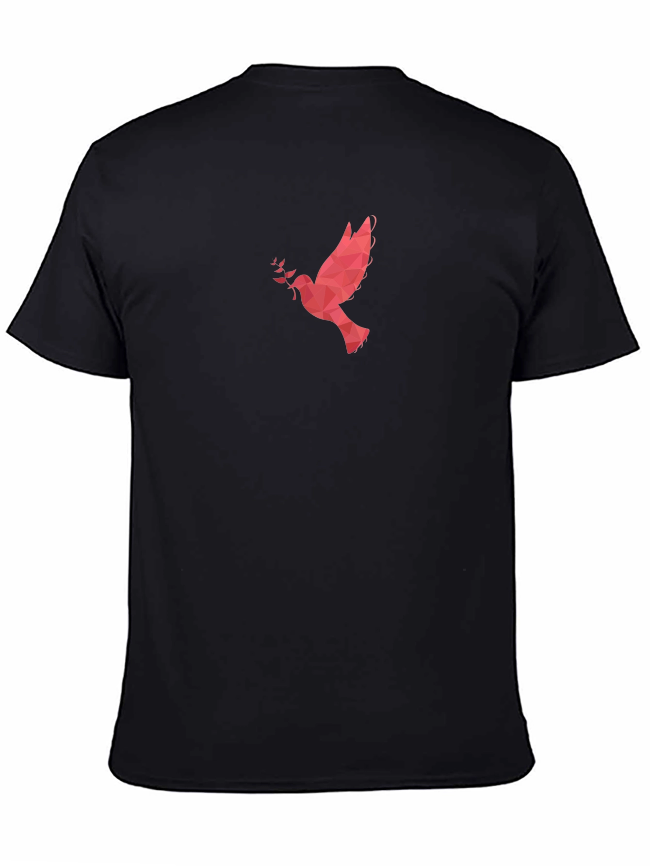 Black Geometric Dove Graphic Tee - Modern Style view 4