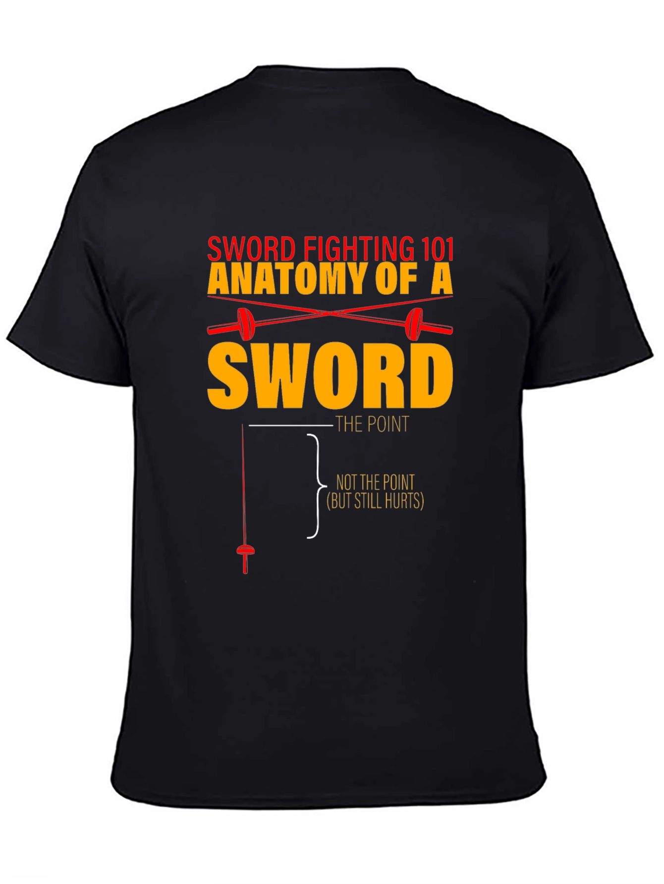Black Sword Fighting Anatomy T-Shirt view 4
