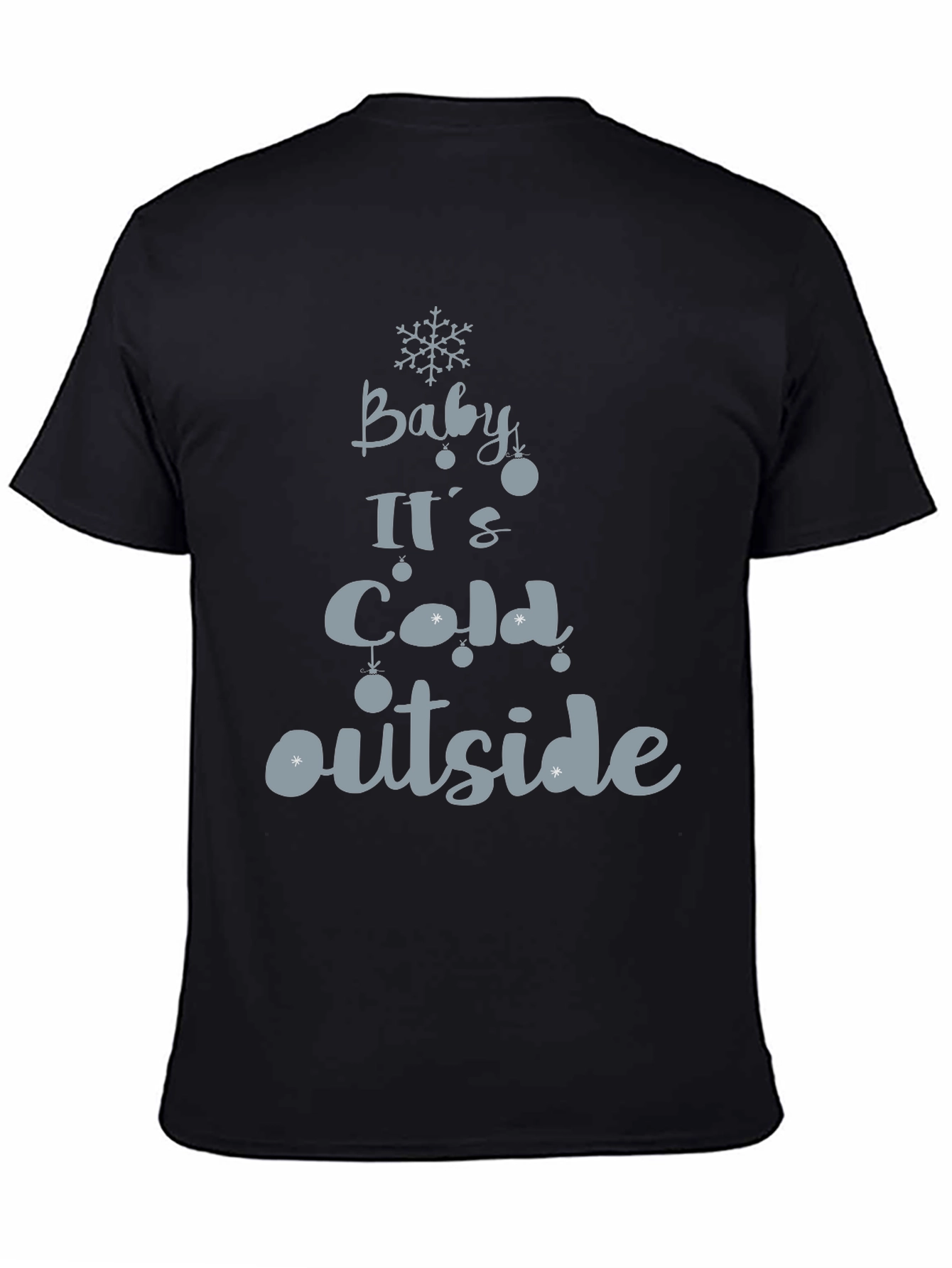 Black Baby It's Cold Outside Holiday Graphic Tee view 4