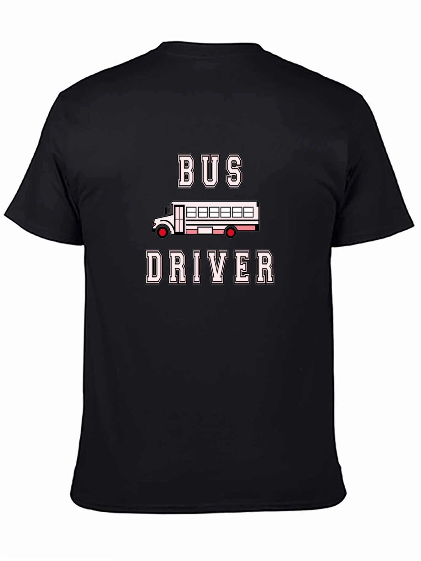 Black Bus Driver T-Shirt - Black Crew Neck view 4