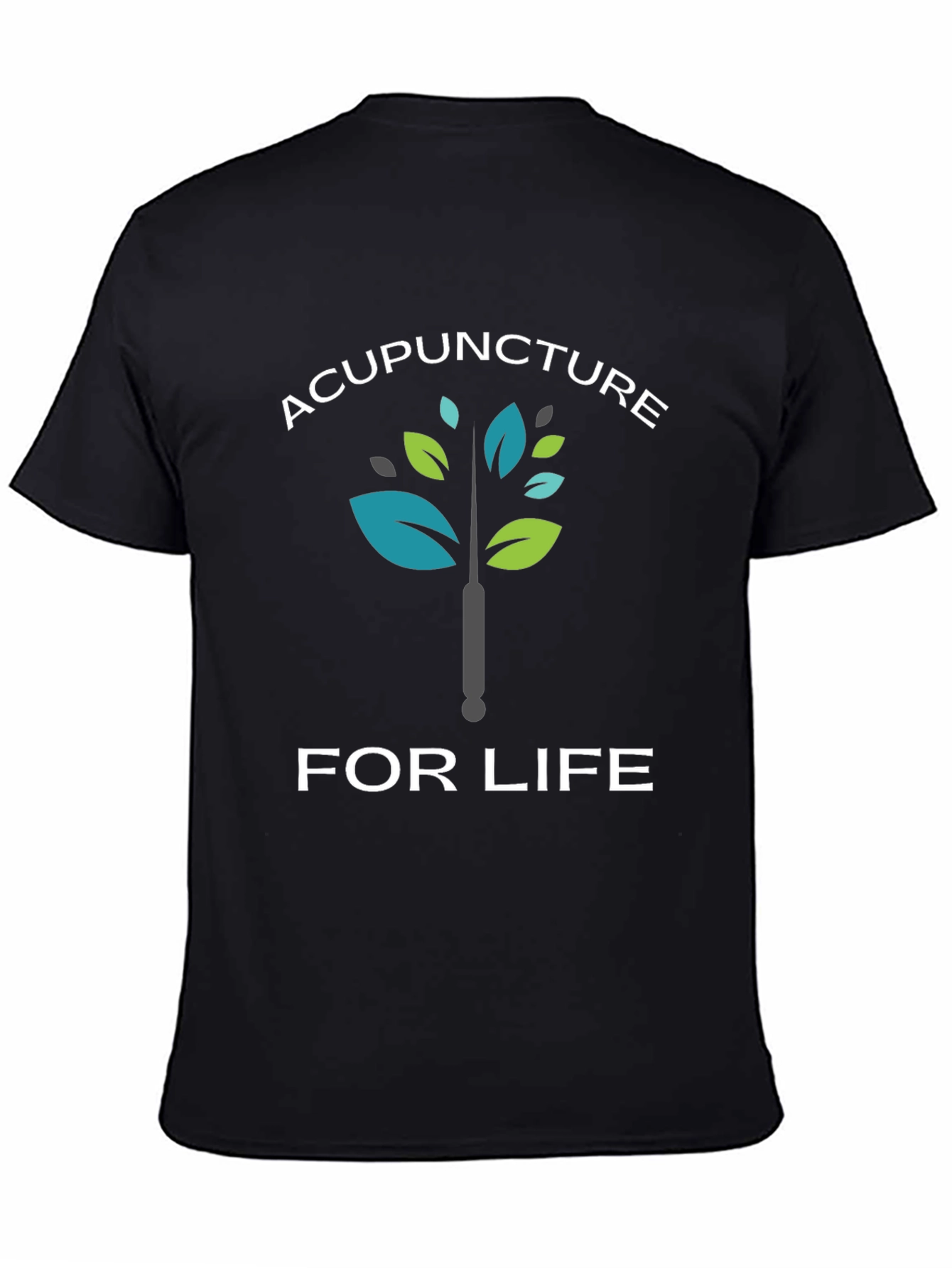 Black Acupuncture for Life Graphic T-Shirt view 4