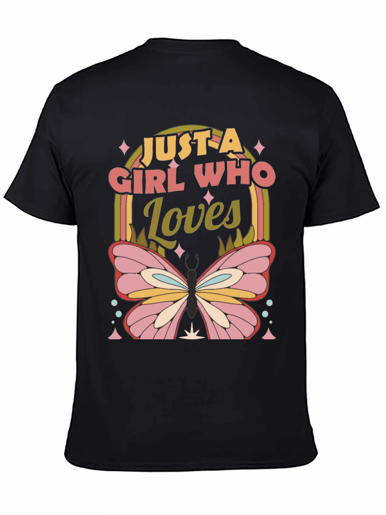 Black Girl Who Loves Butterflies T-Shirt view 4