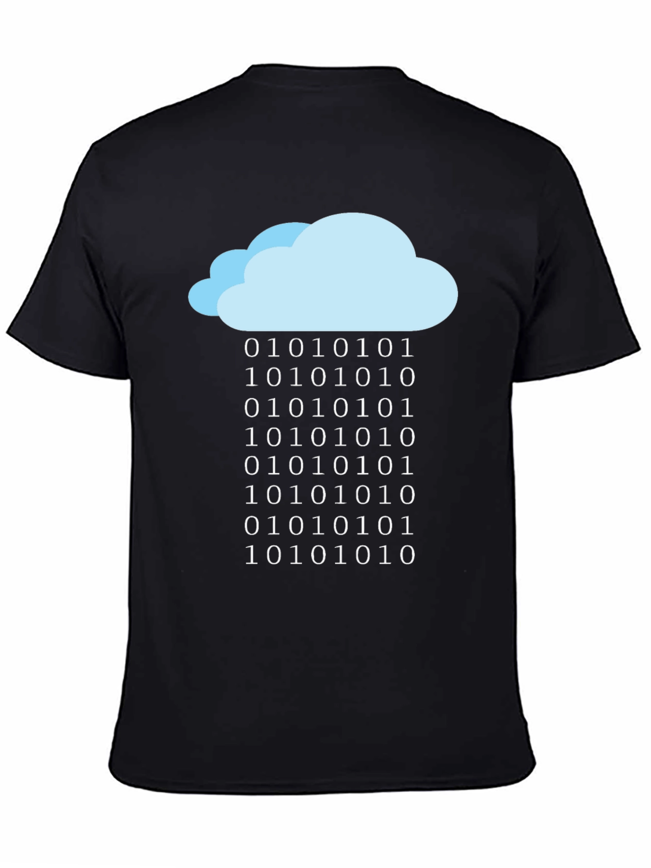 Black Cloud Data T-Shirt - Binary Rain Tee view 4