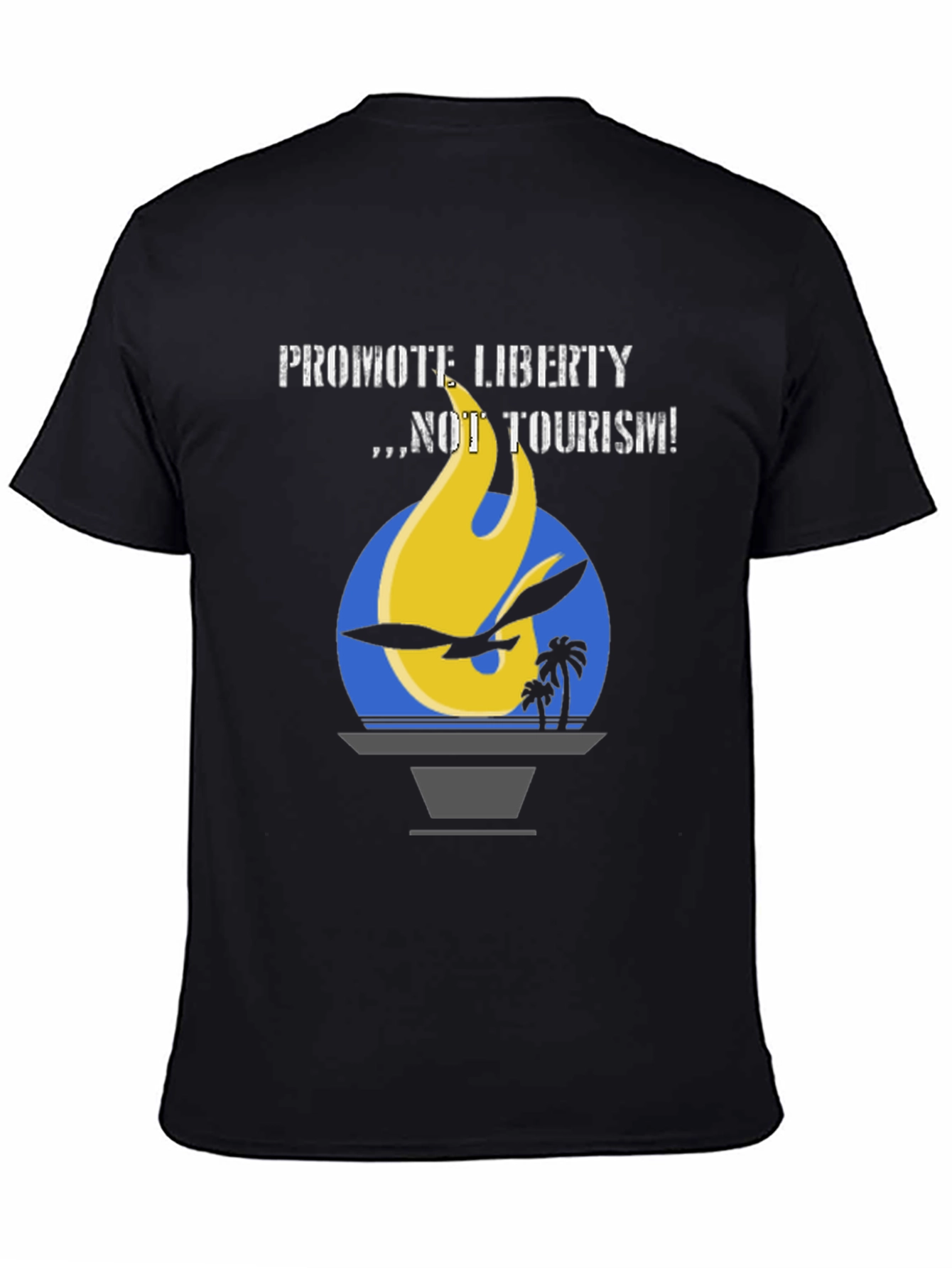 Black Promote Liberty Graphic Tee - Black Cotton T-Shirt view 4