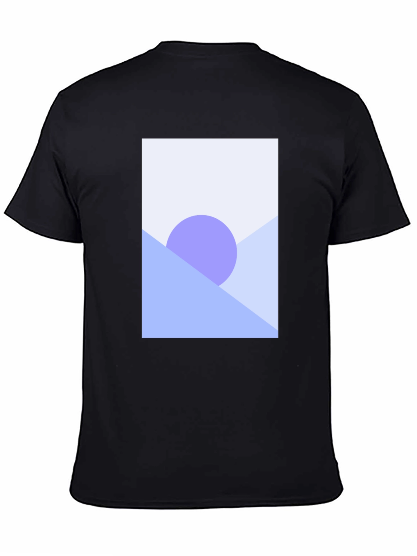 Black Abstract Geometric Graphic Tee - Black Cotton Blend Shirt view 4