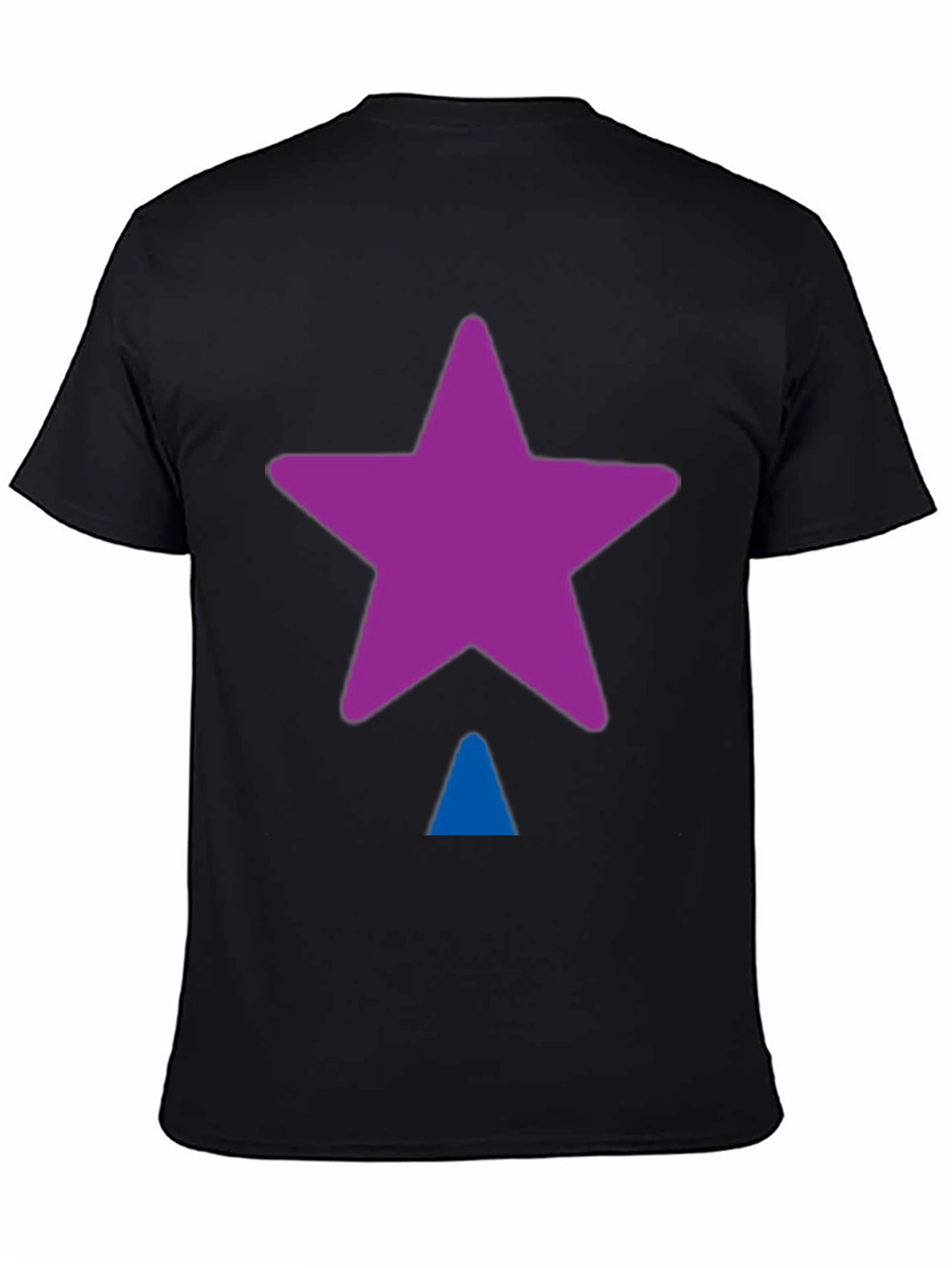 Black Star Triangle Graphic T-Shirt - Casual Black Tee view 4