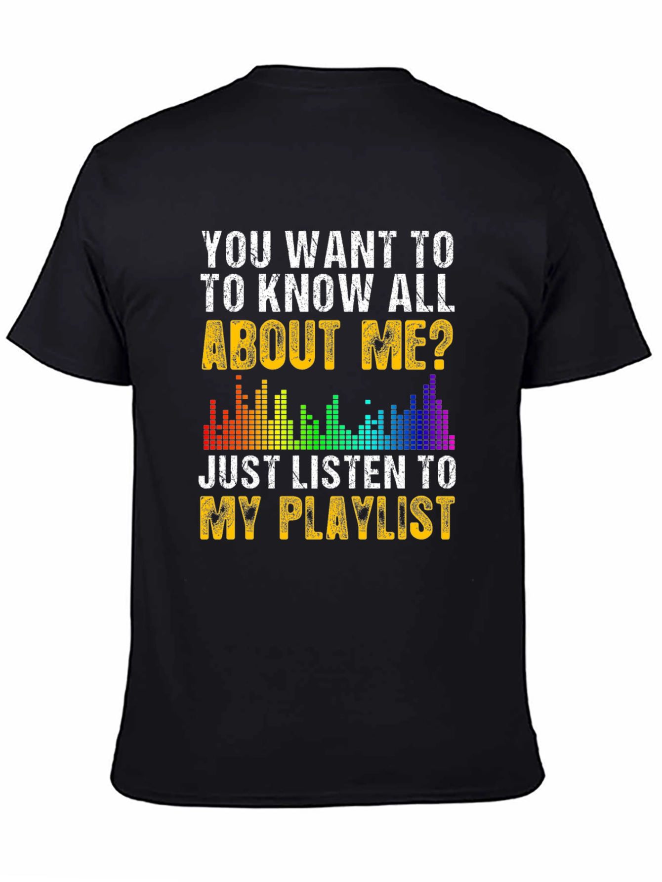 Black Listen to My Playlist Graphic Tee view 4