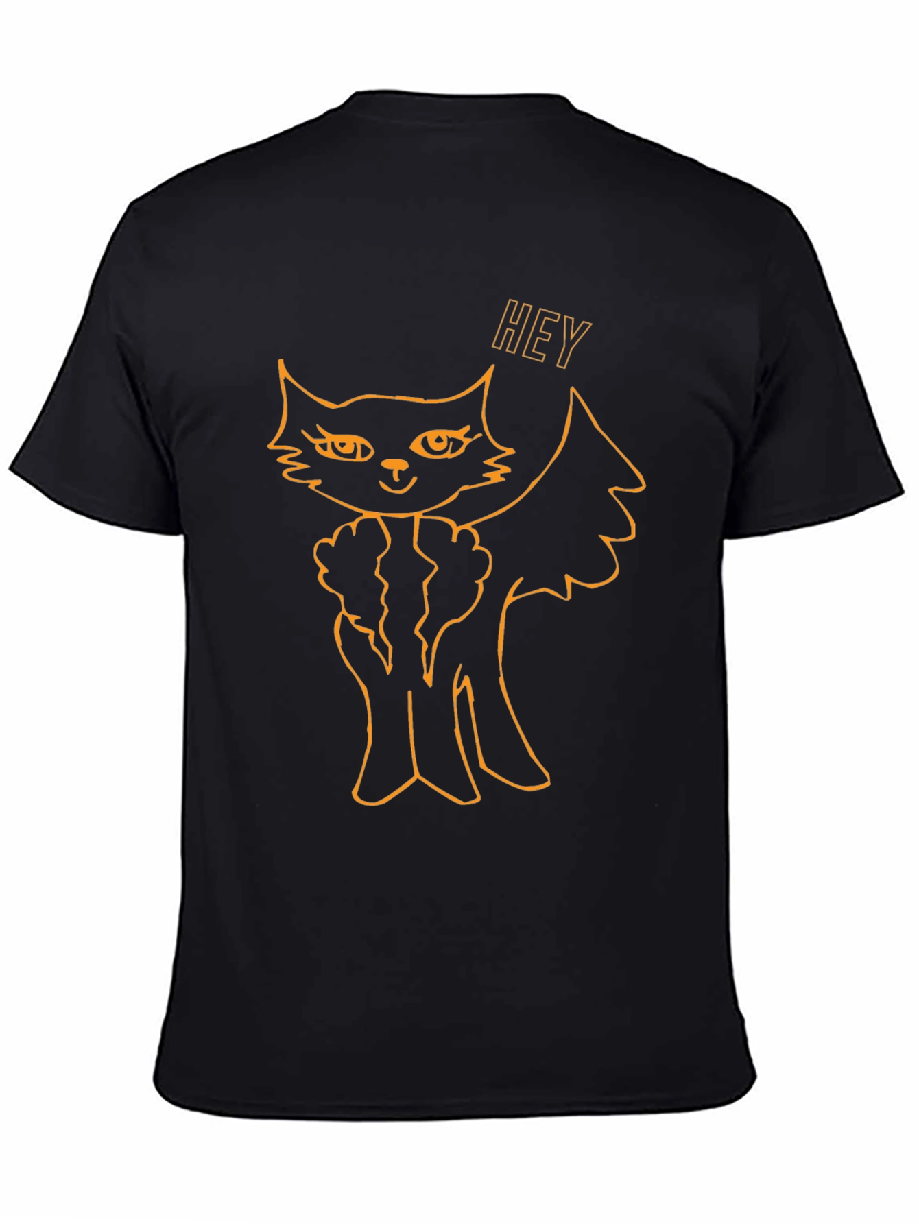 Black Funny Cat Halloween T-Shirt - Black view 4