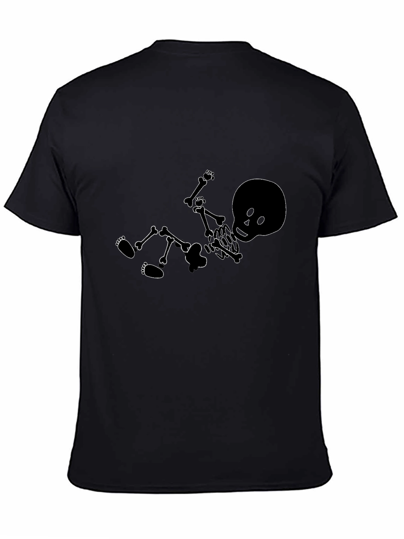 Black Skeleton Baby Graphic Tee - Black view 4