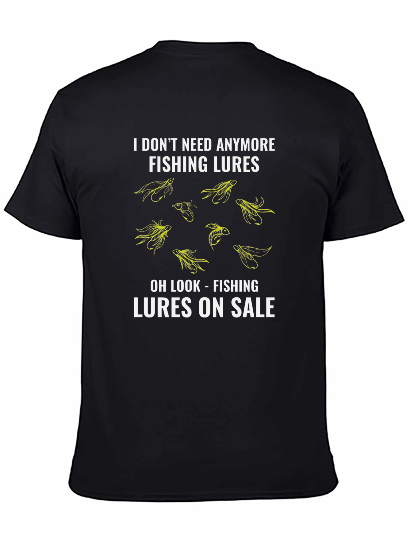 Black Fishing Lures T-Shirt - Funny Fisherman Tee view 4