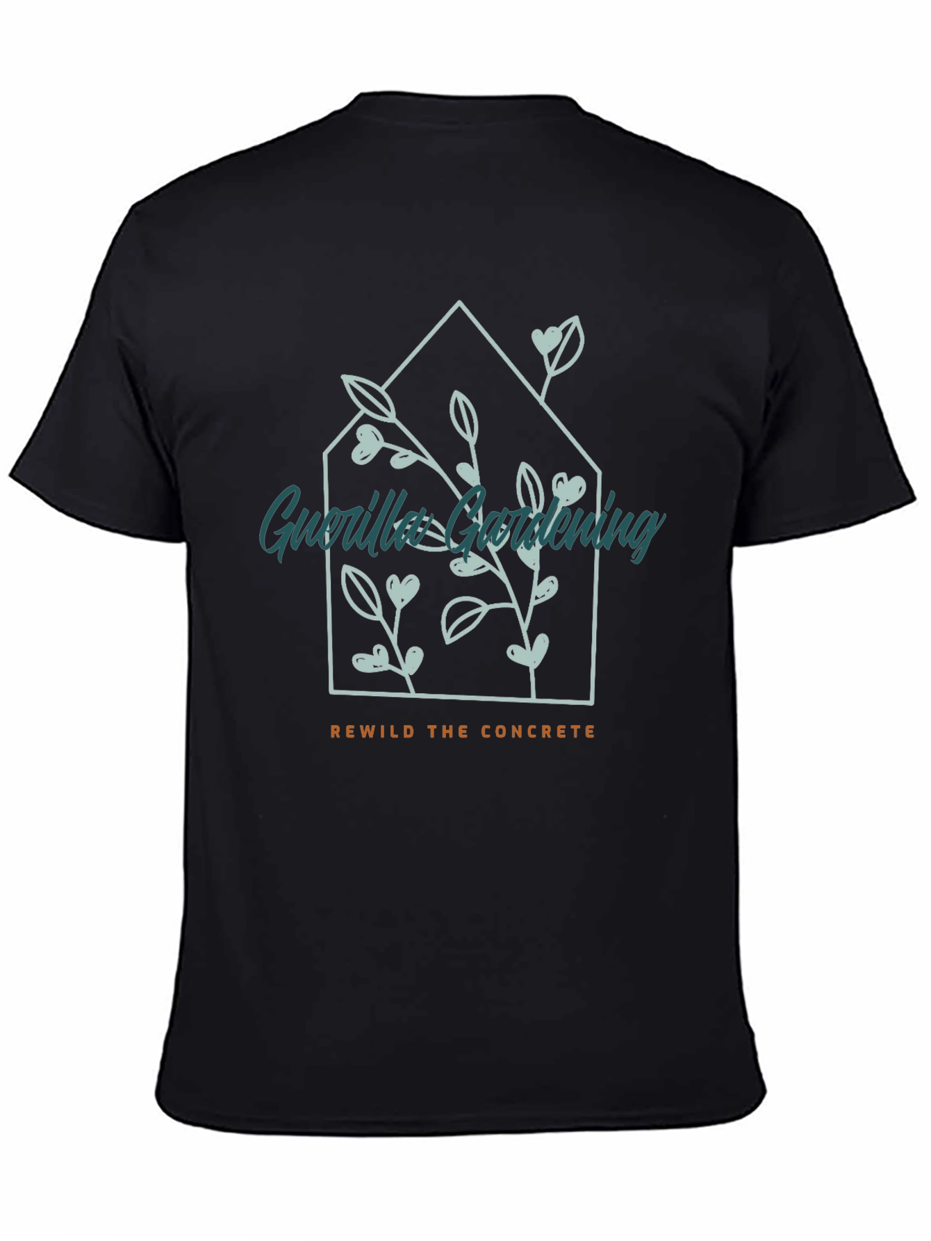 Black Guerrilla Gardening Tee - Rewild the Concrete view 4