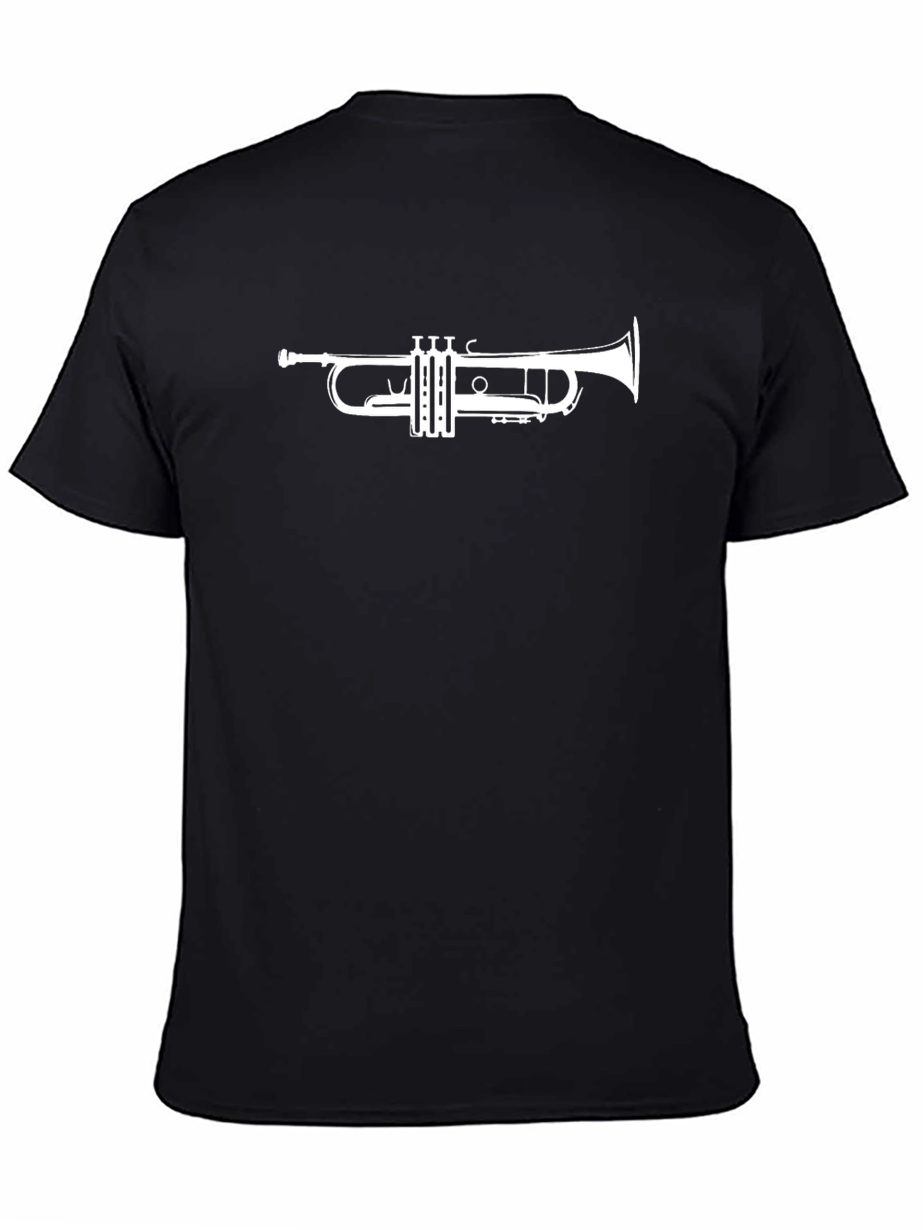 Black Trumpet Graphic Tee - Black Cotton T-Shirt view 4