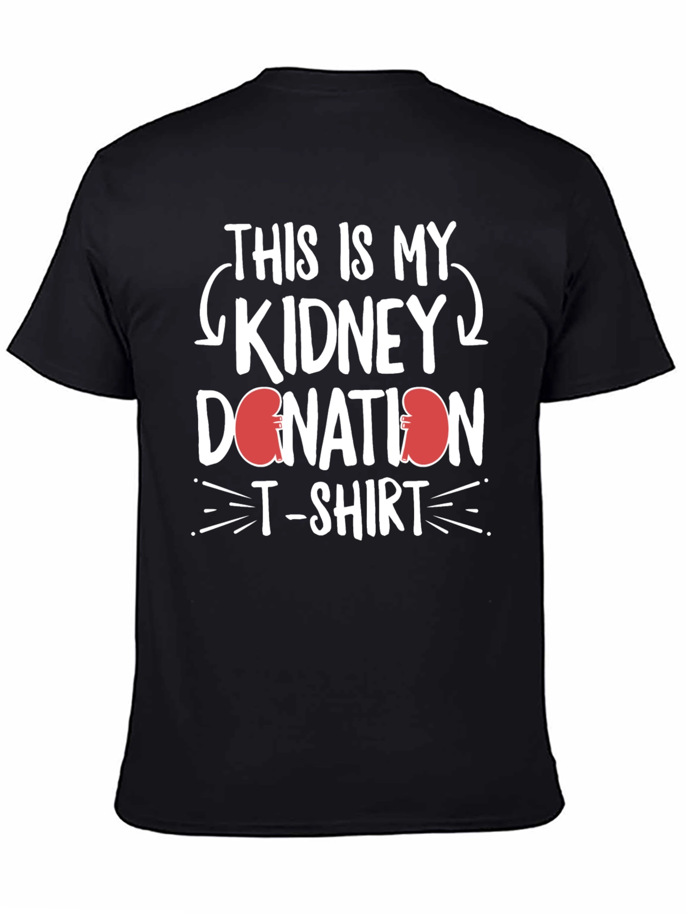 Black Kidney Donation T-Shirt - Support Organ Donation view 4