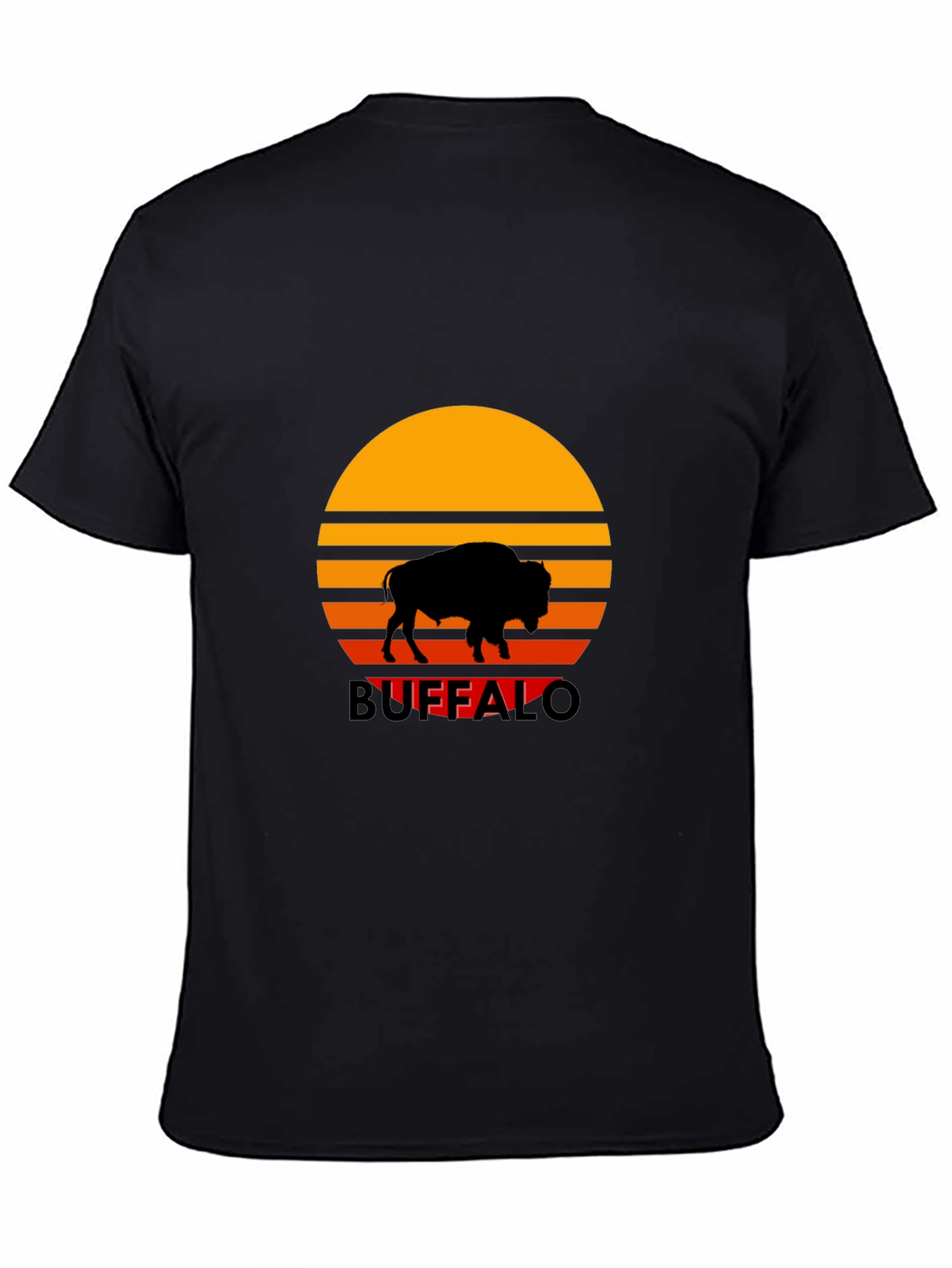 Black Buffalo Sunset Graphic Tee - Retro Style view 4