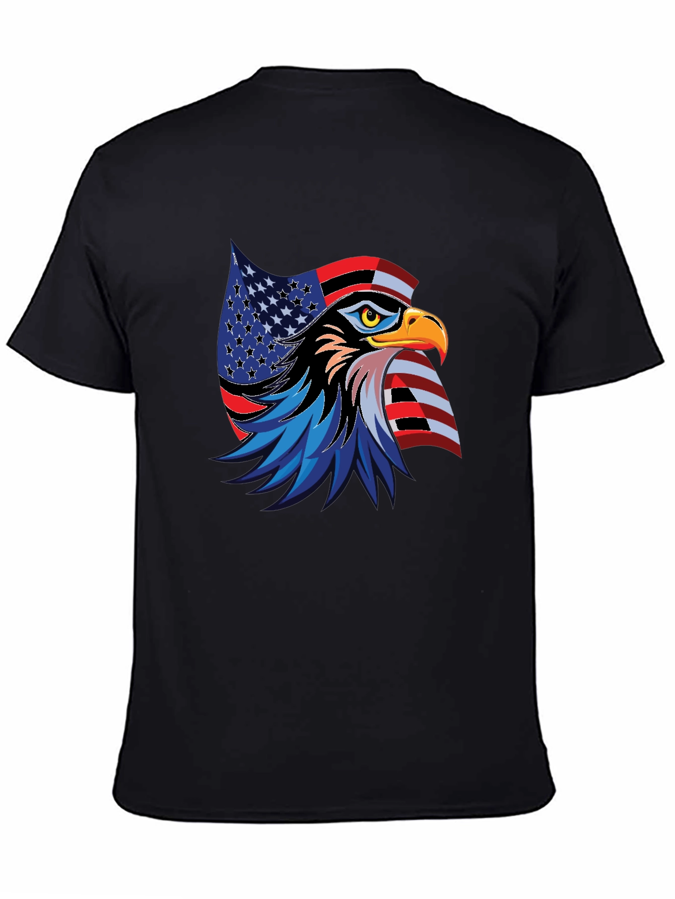 Black Patriotic Eagle Graphic T-Shirt view 4